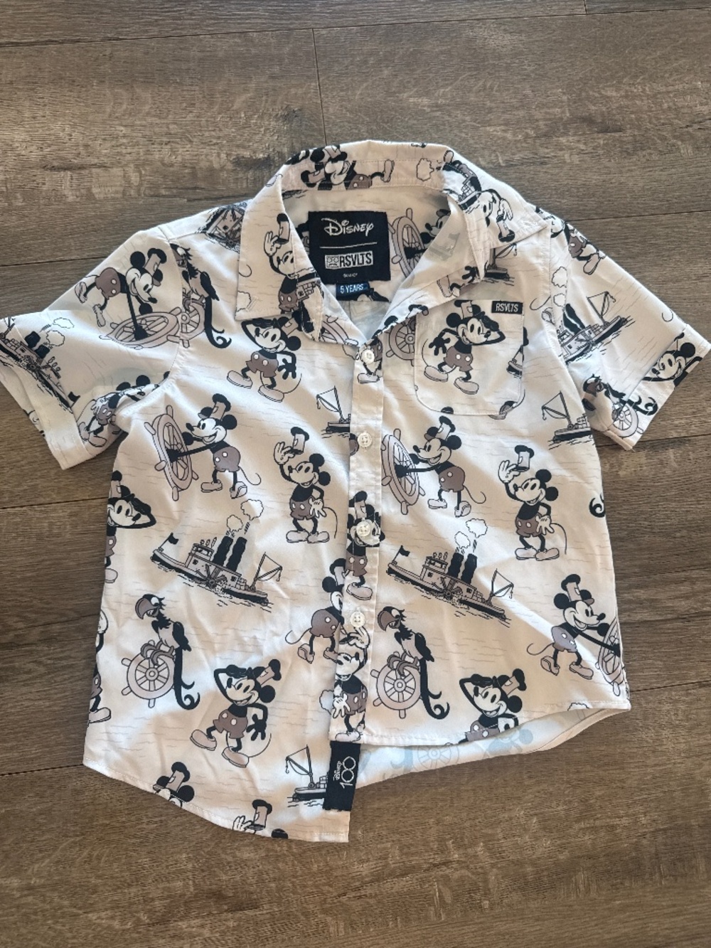 Boys Steamboat Mickey button down